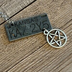 Supernatural license plate and star Charm and necklace. #Supernatural